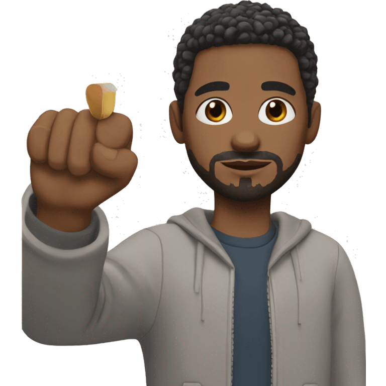 black man with short hair, short beard memoji with a pencil in his hand emoji