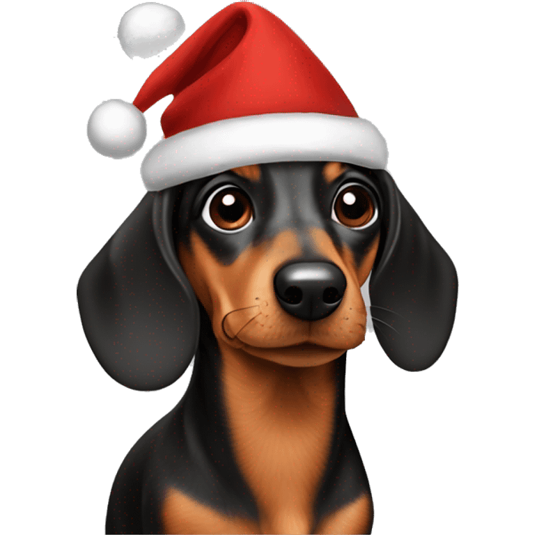 Dachshund christmas hat emoji