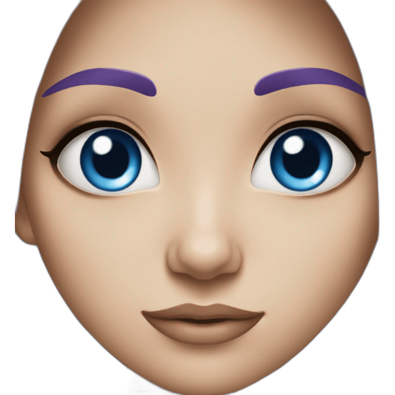 Girl purple blue eyes frecle emoji