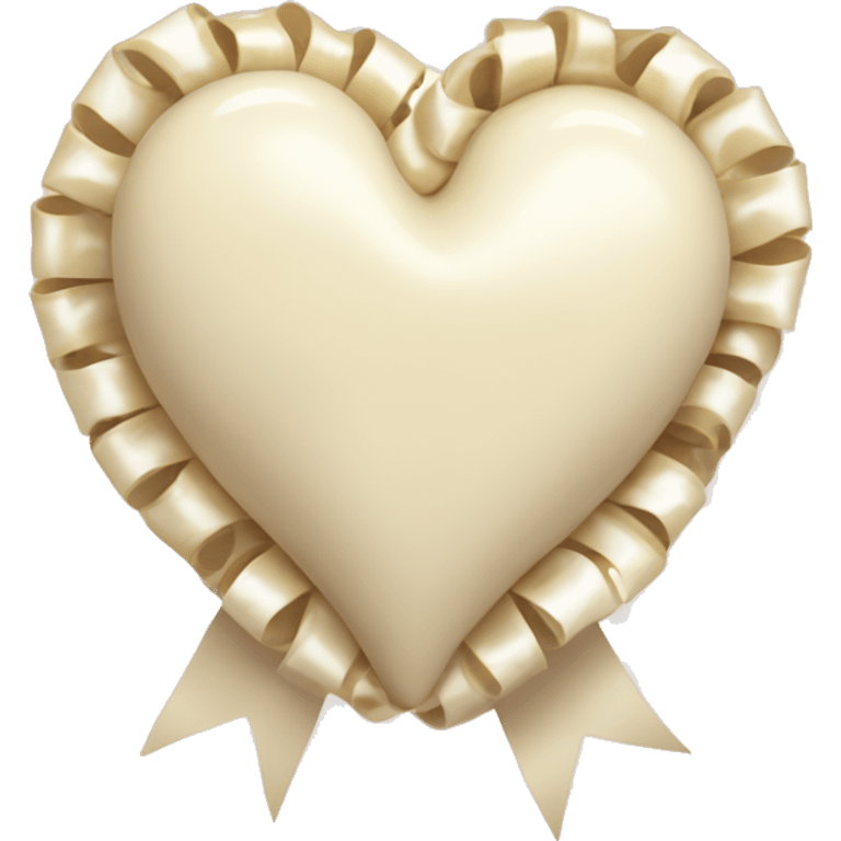 Cream heart with cream ribbons emoji