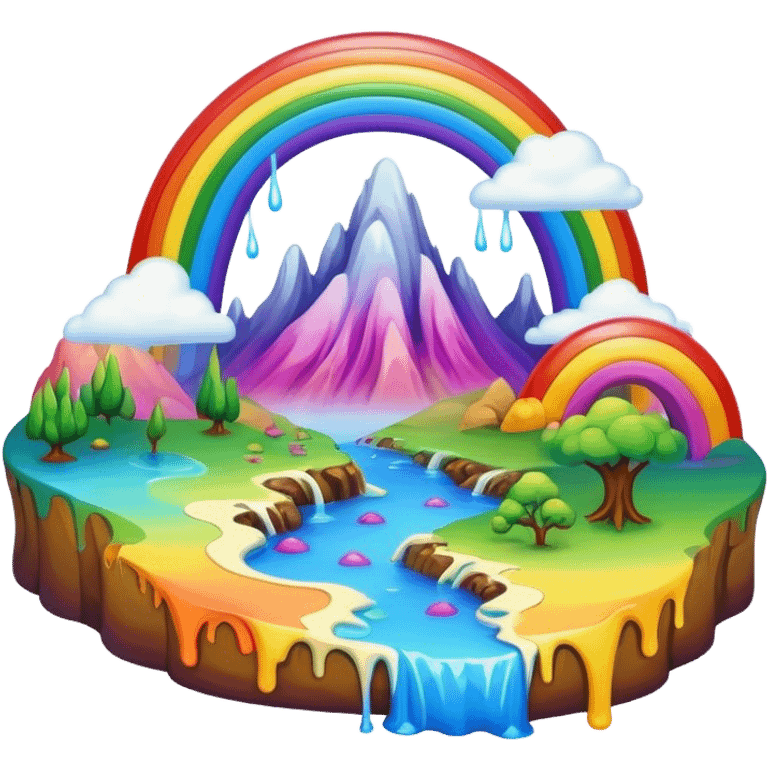 melting surreal renaissance rainbow landscape emoji