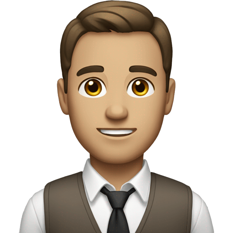 A man with short brown hair, brown eyes who wears a professional shirt. emoji