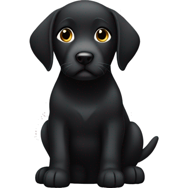 black Labrador with white belly emoji