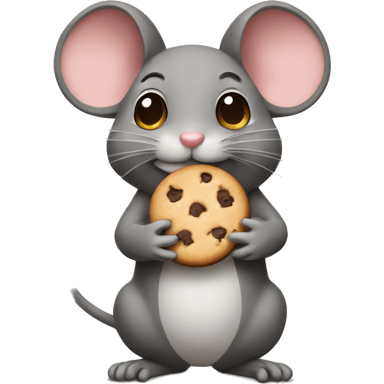 mouse holding a cookie emoji