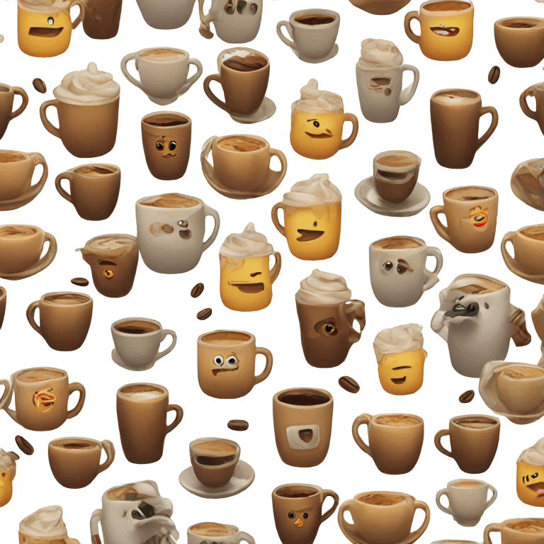 Special colorful coffee emoji