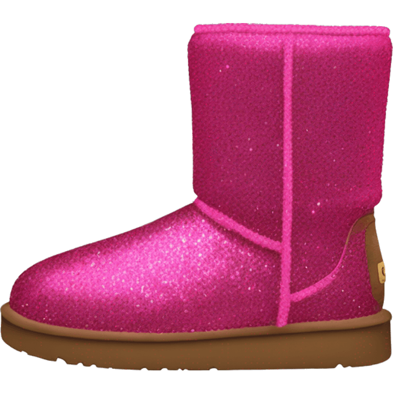 Realistic hot pink glitter and fur Ugg boots. emoji