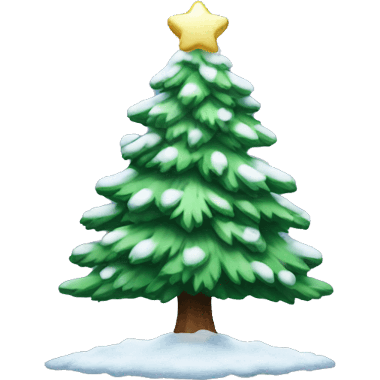 christmas tree with snow emoji