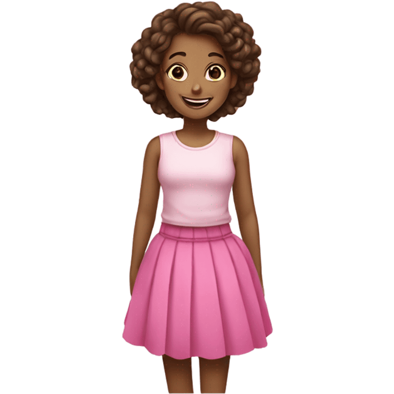 smiling girl in pink skirt birthday  emoji