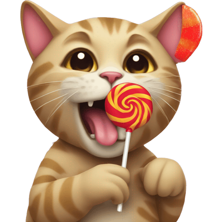 cat eating lollipop  emoji