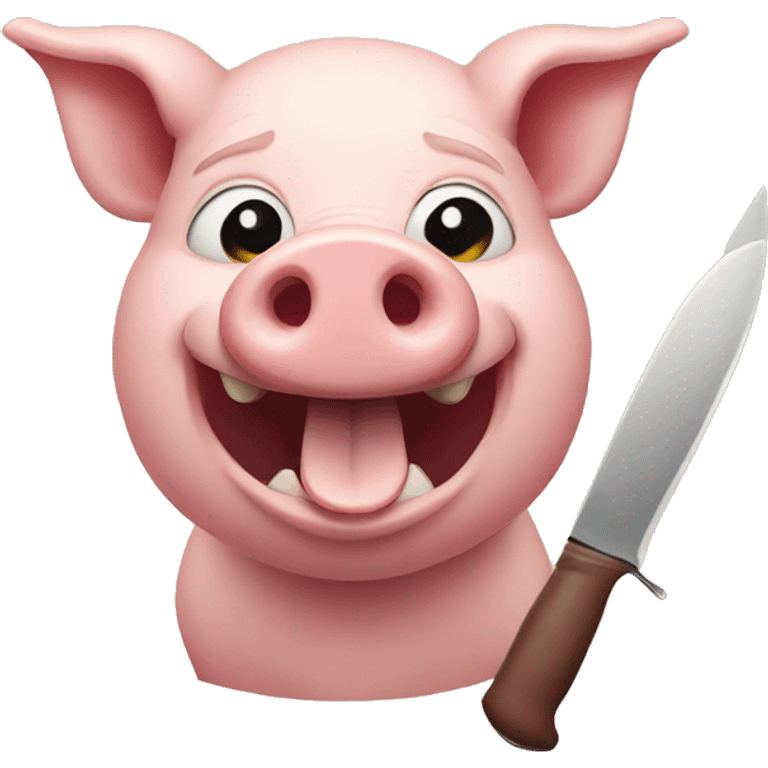 Pig with a knife emoji