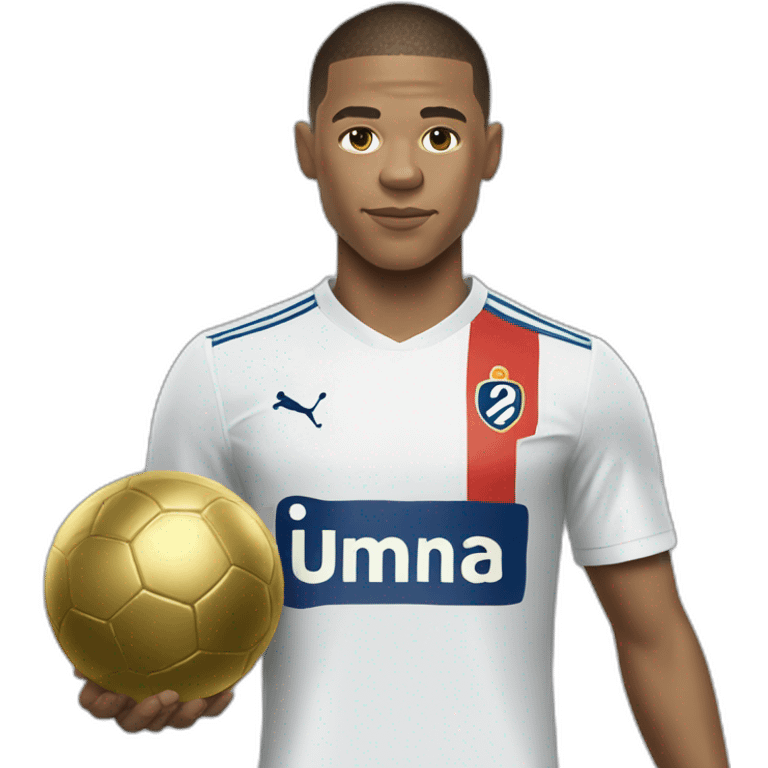 Mbappé with a golden ball emoji