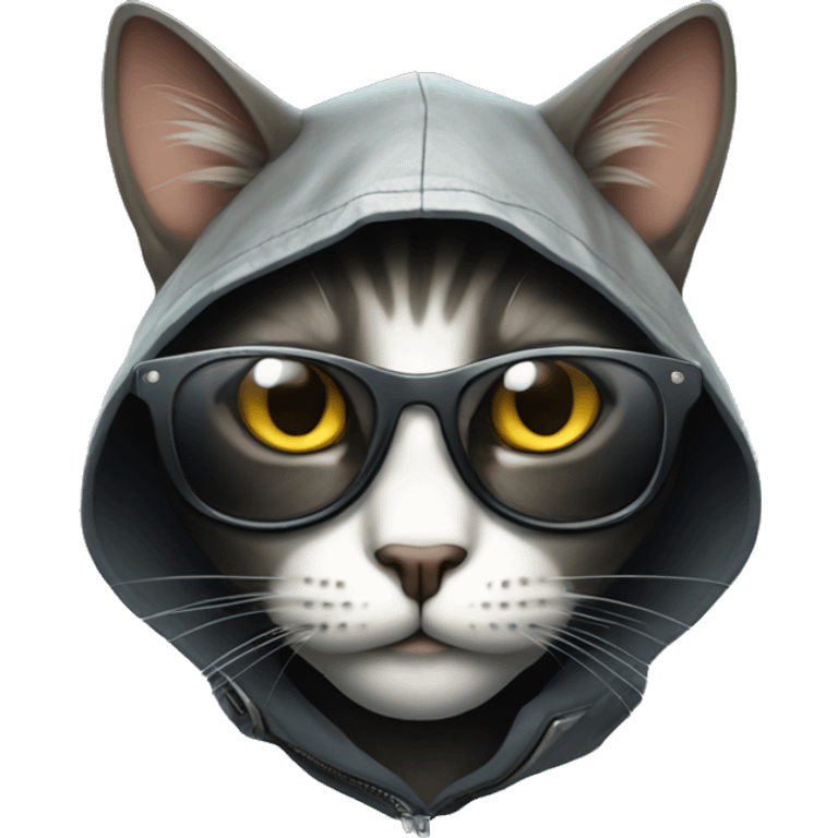 cool looking hacker cat emoji