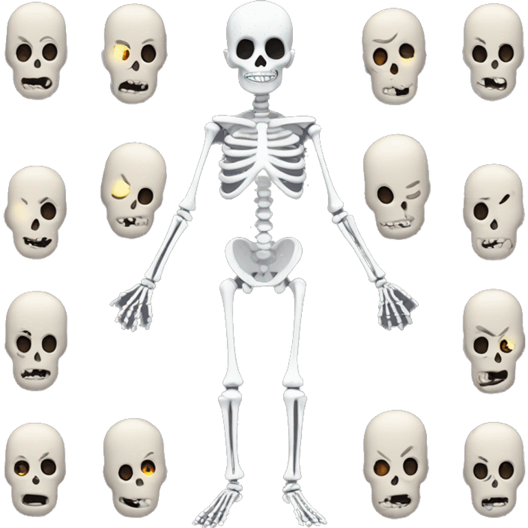 skeleton boy with pale white skin horror scene emoji