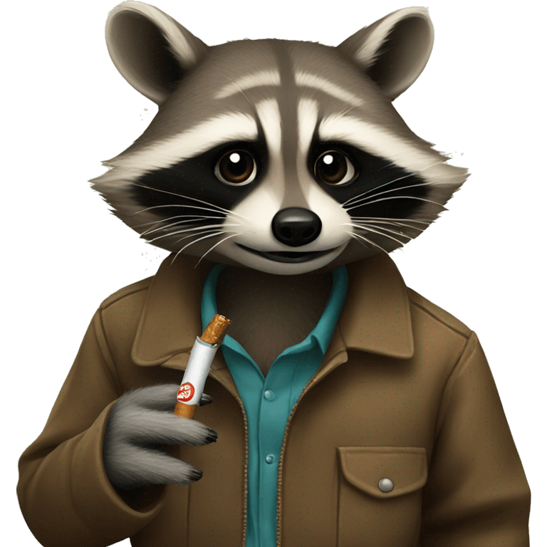 Raccoon smoking a cigarette emoji