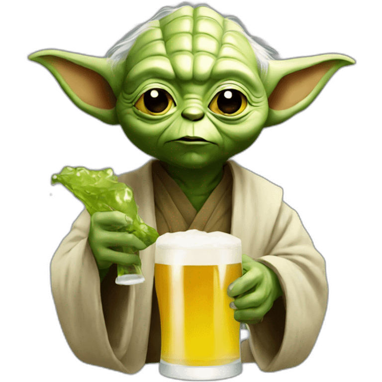 yoda drink a beer emoji