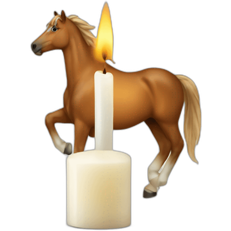 Horses white in the candle emoji