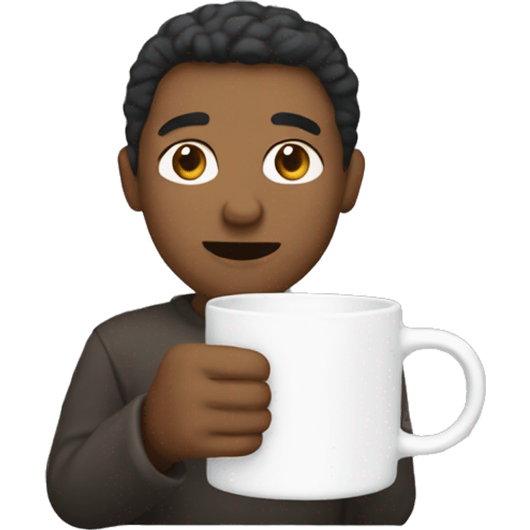 A person holding a mug emoji