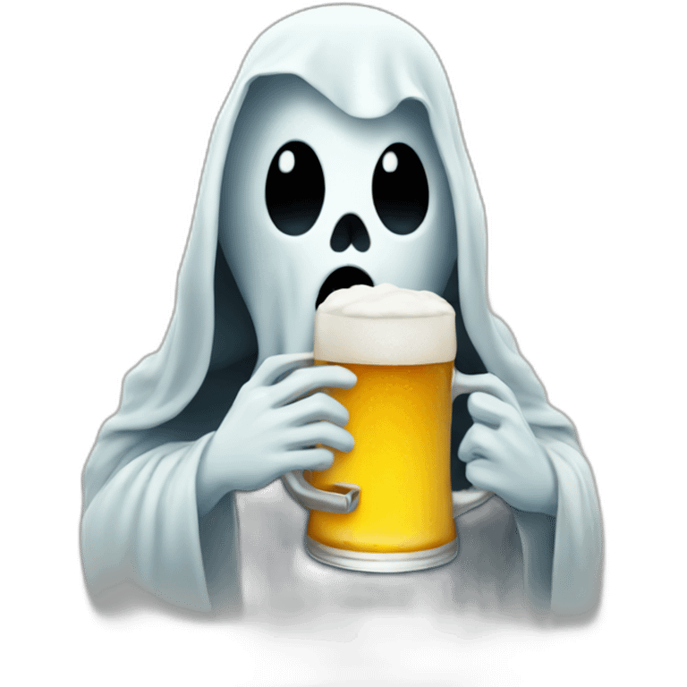 ghost drinking beer emoji