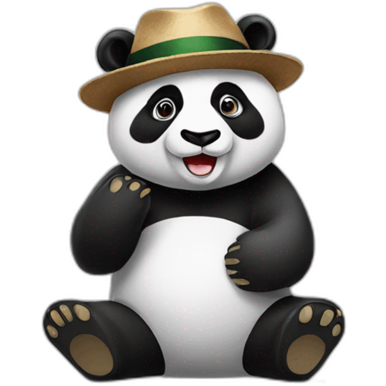 Panda with a hat emoji