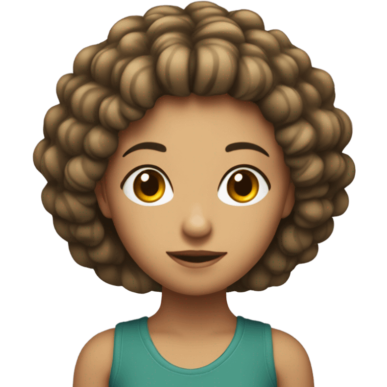 menina branca com o cabelo cacheado curto emoji