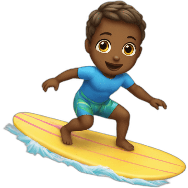 Baby surfing emoji