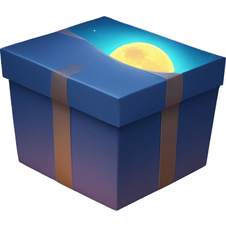 moon rising from the giftbox emoji