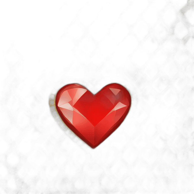 Red heart diamond with gold border emoji