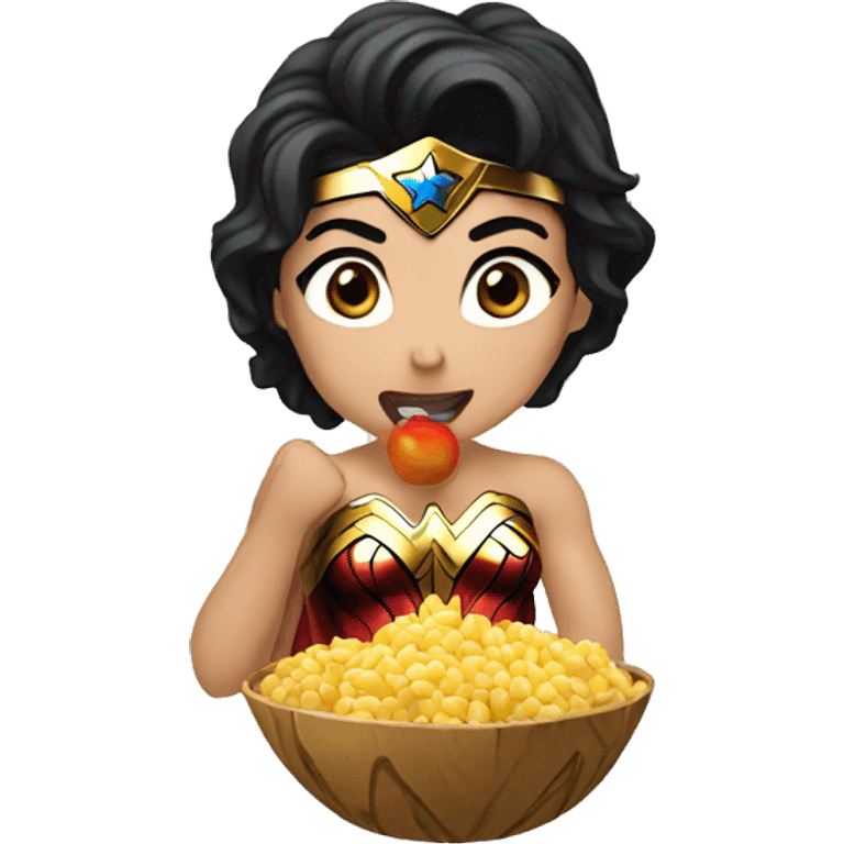 wonder woman eating emoji