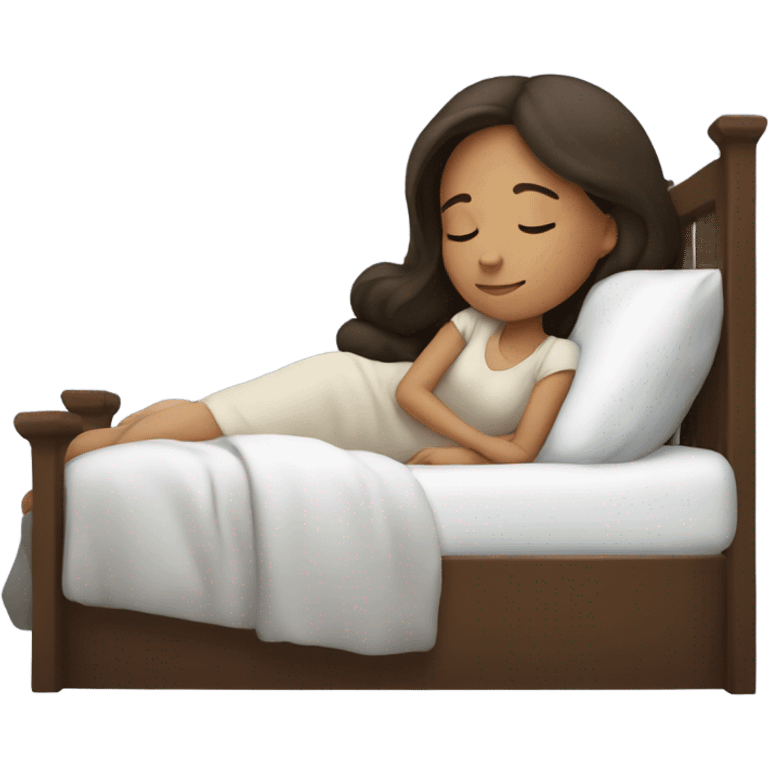 brunette girl sleeping emoji