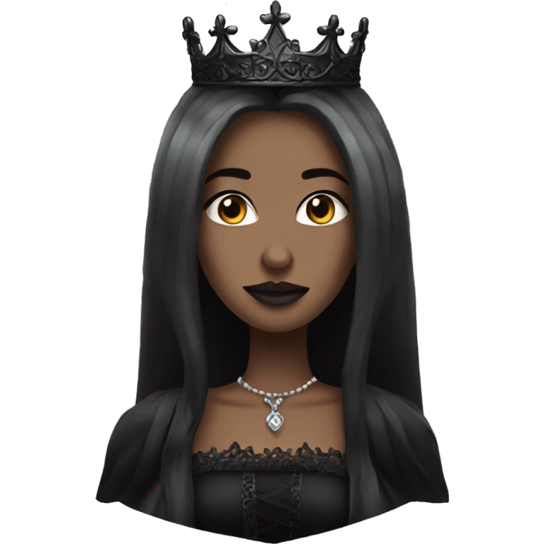 gothic queen with black crown emoji