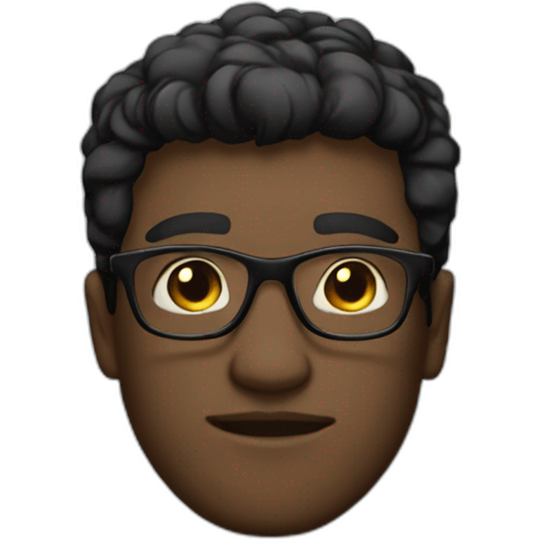 white guy with dark middled up hair wearing glasses and dark t-shirt with flowers print emoji