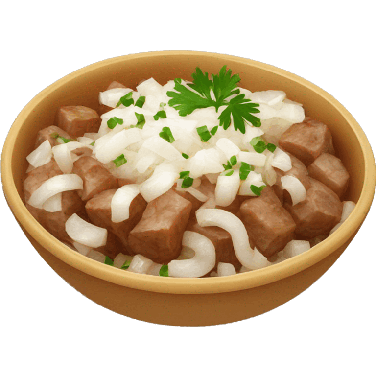 Serbian ćevapi dish with diced onion  emoji