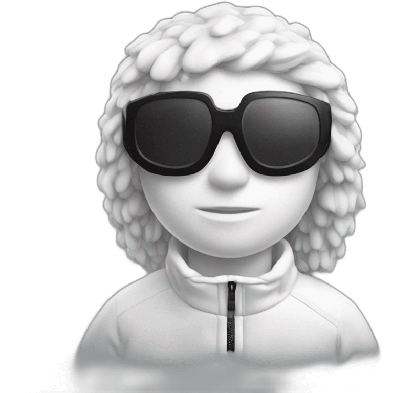 Un garçon blanc ,à das lunettes de ski, il a les cheveux noirs et survetement de lacoste emoji