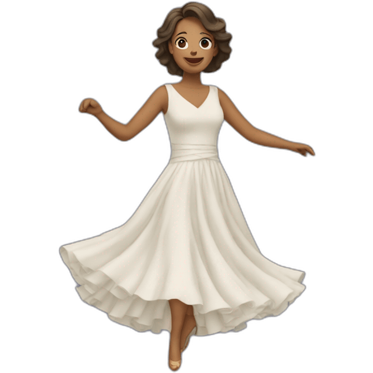 a woman wearing a dress dancing emoji