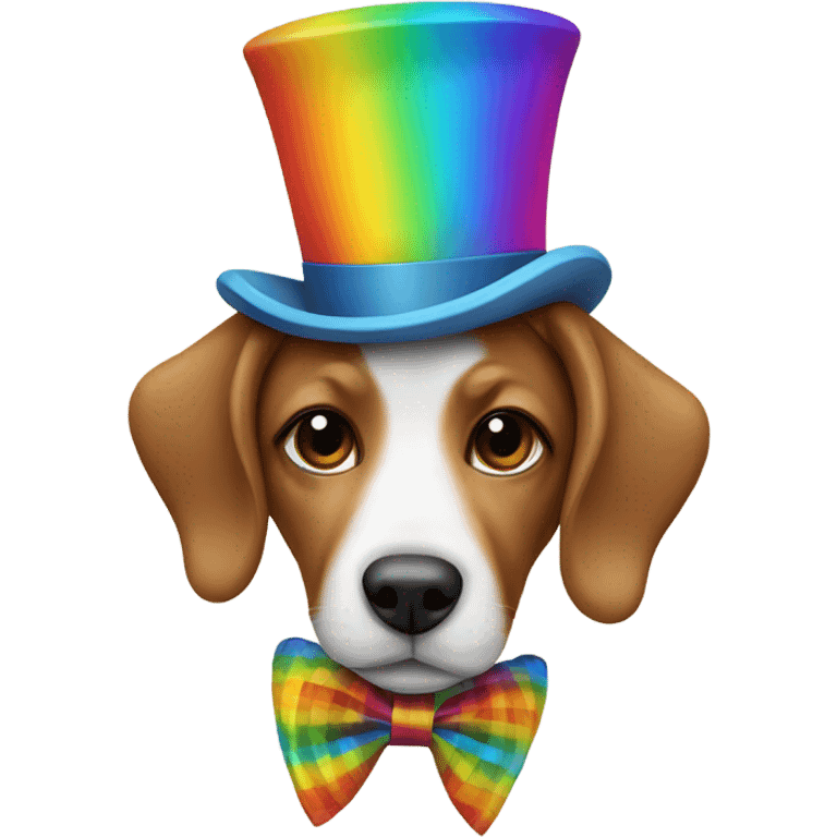 Dog with rainbow top hat emoji