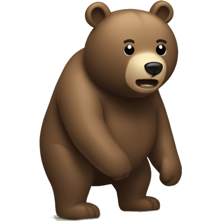 A bear pooping in the woods emoji