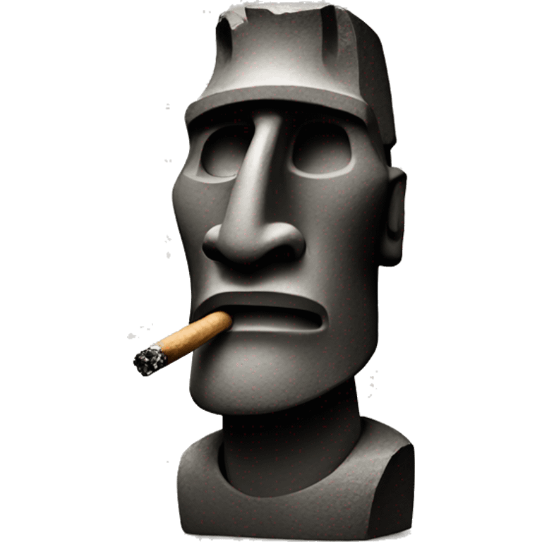 Easter island head smoking emoji