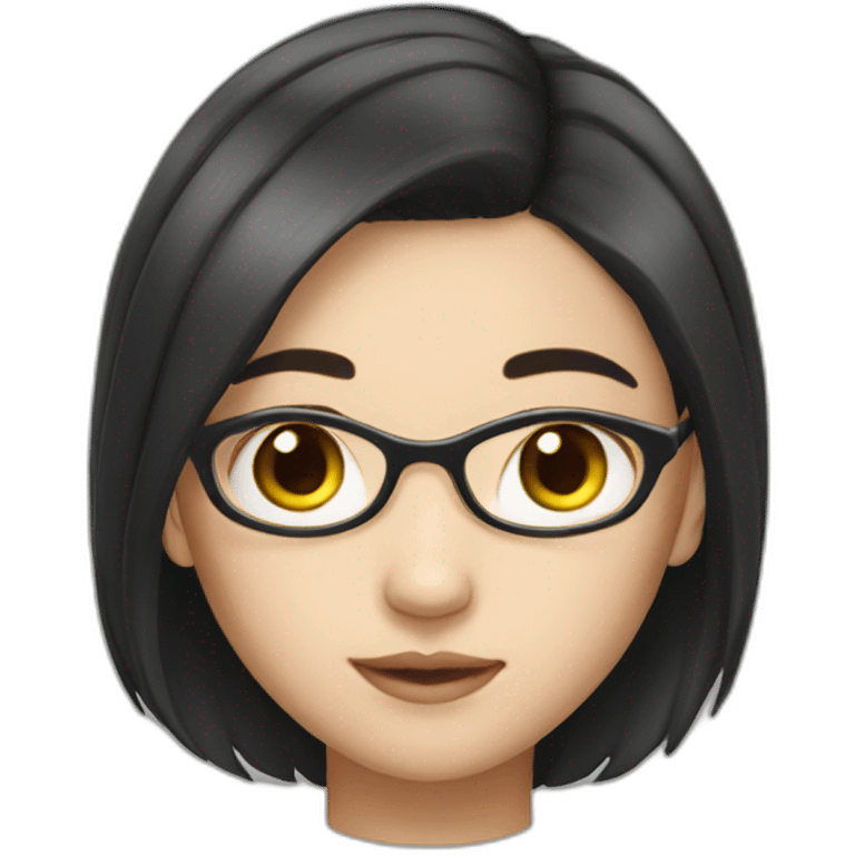 Asian girl with pixie dark hair emoji