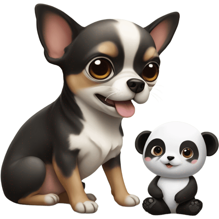 Chihuahua with a panda emoji