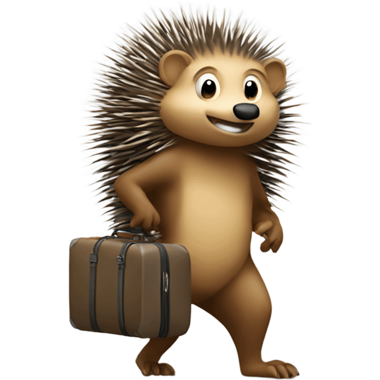 Porcupine with luggage emoji