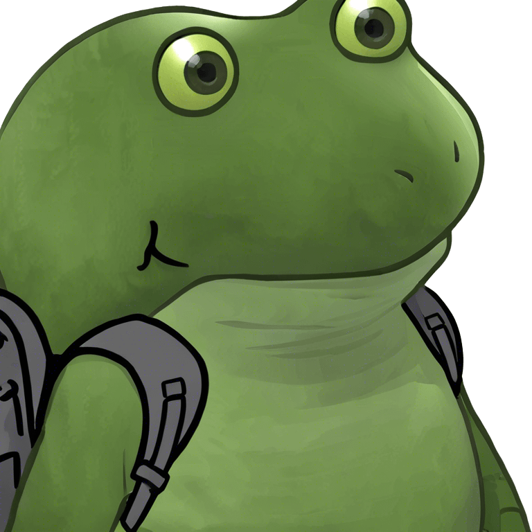 bufo wearing a backpack emoji