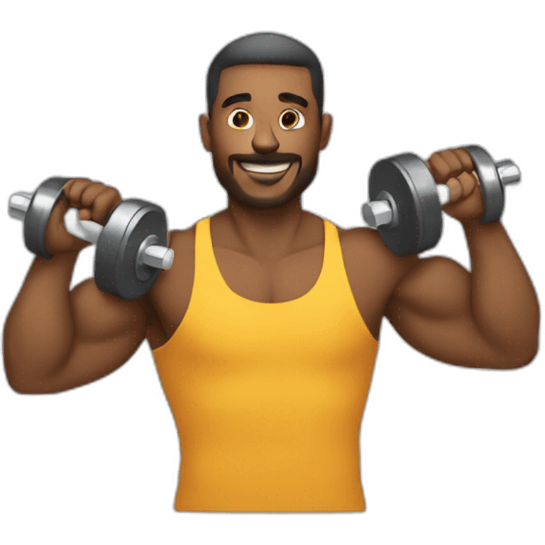 man lifting a dumbell emoji