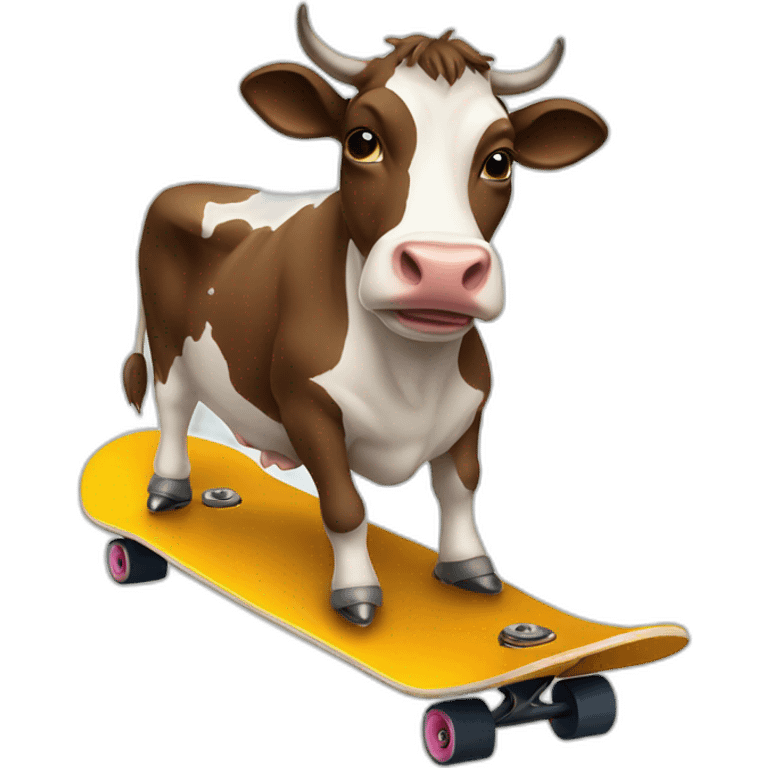 skateboard cow emoji