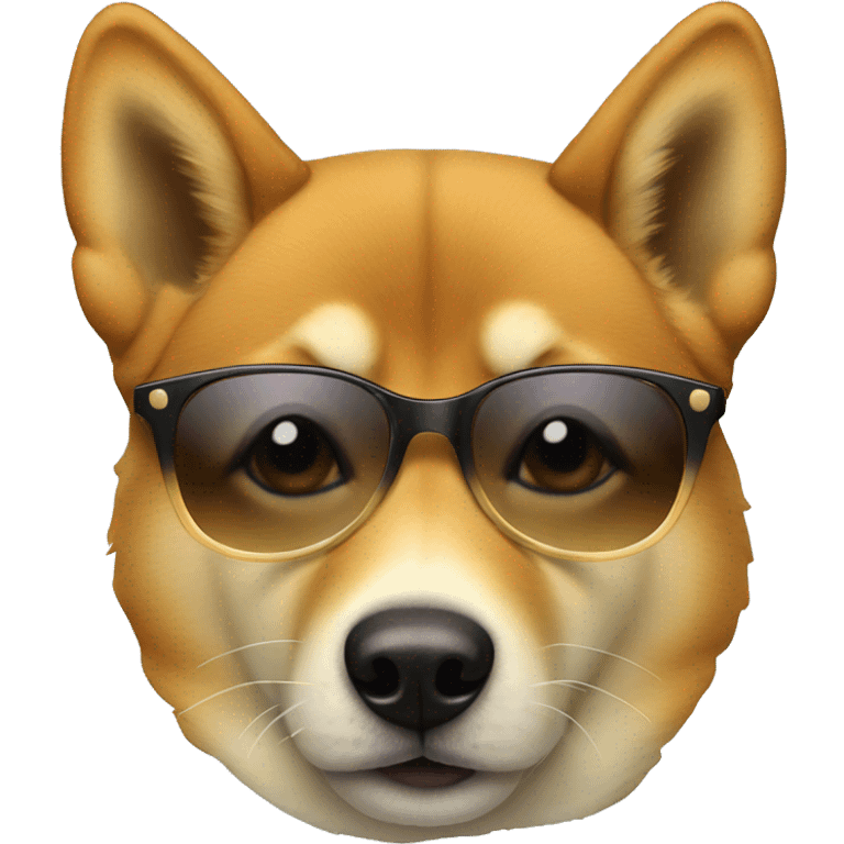 Sheba inu dog wearing sunglasses emoji