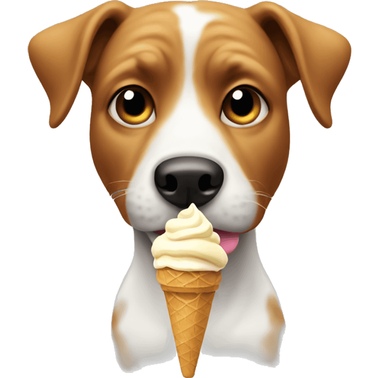 Dog eating ice cream emoji