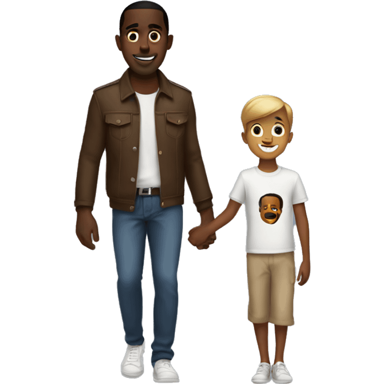 Diddy holding hands with a little boy emoji