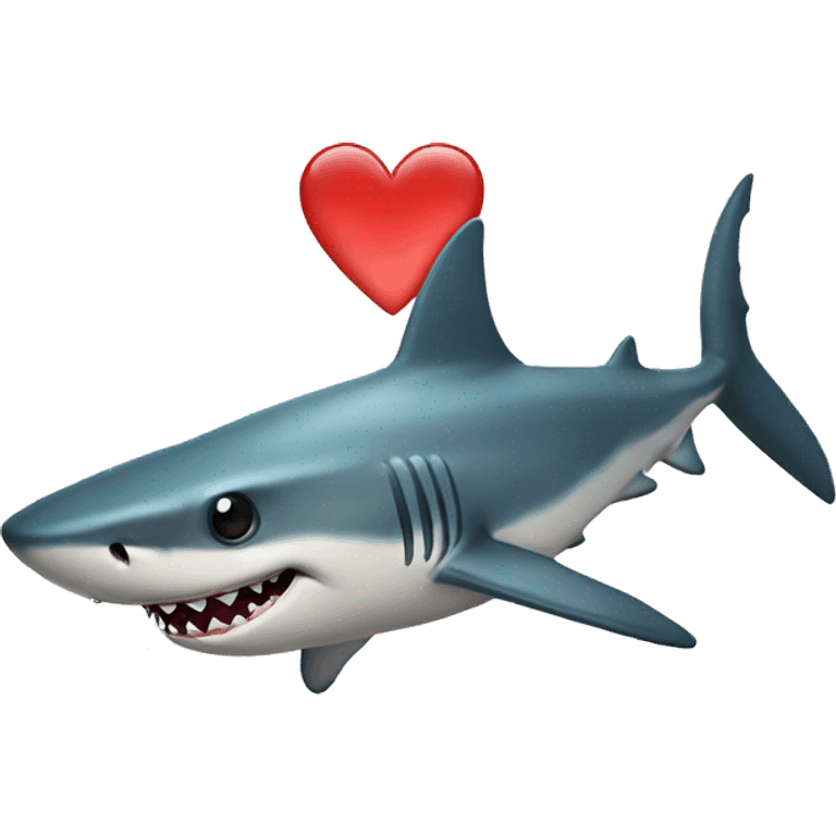 Shark with a heart emoji