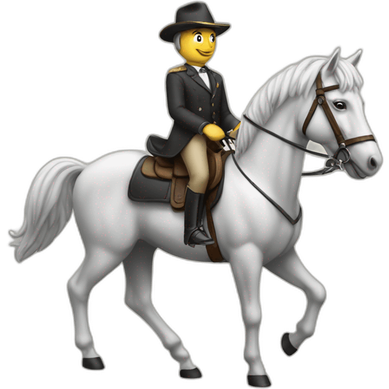 Un monsieur sur un cheval emoji