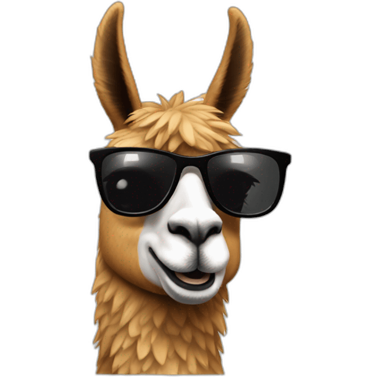 llama in a spy suit with sunglasses emoji