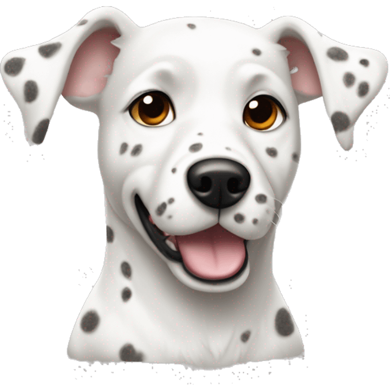 speckled white dog with small ear emoji